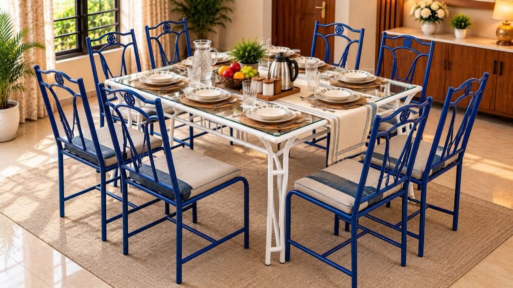 8 seater dining table set by Tuba Furniture, Pune