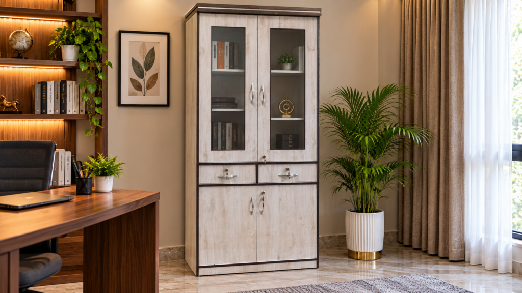 Ash wood bookshelf cabinet by Tuba Furniture