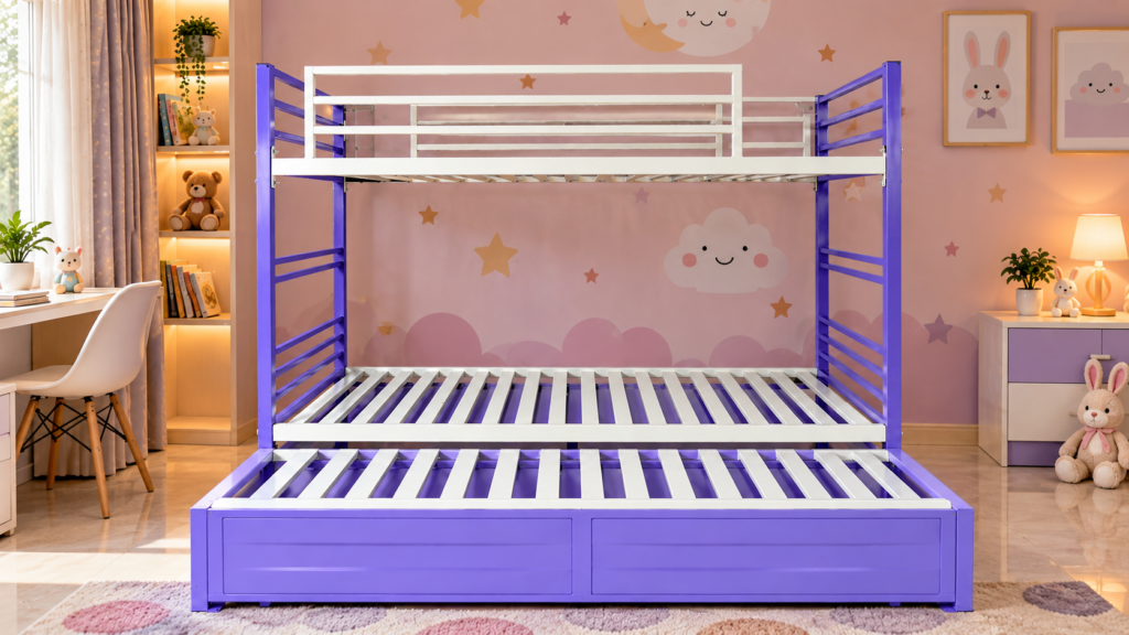 Lavender kids bunk bed by Tuba Furniture