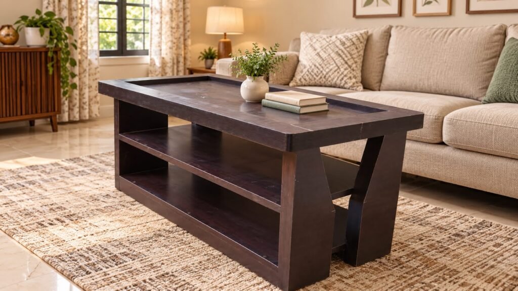 Espresso finish center table by Tuba Furniture, Pune