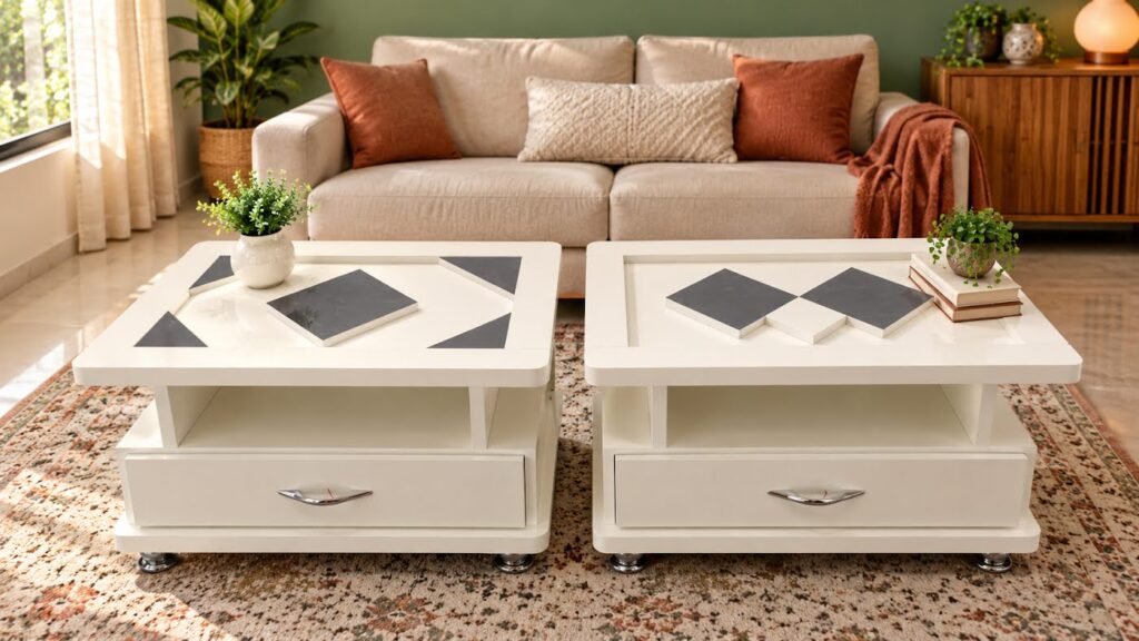 Geometric center table set by Tuba Furniture, Pune