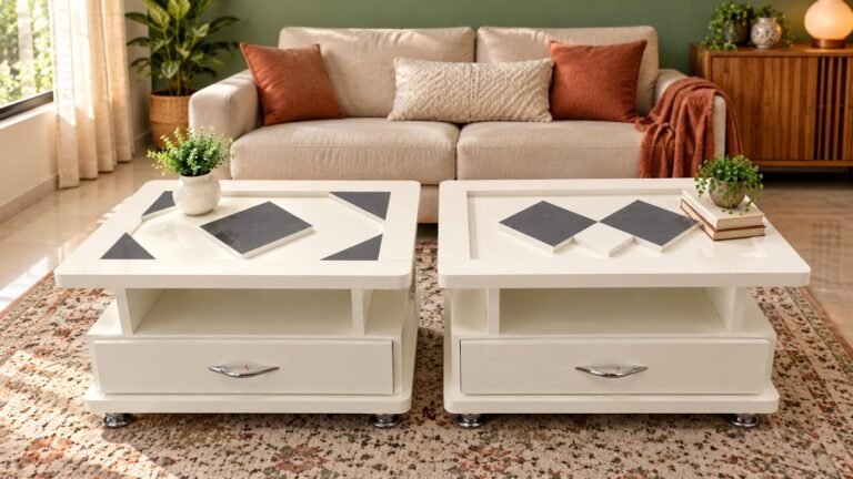 Geometric center table set by Tuba Furniture, Pune