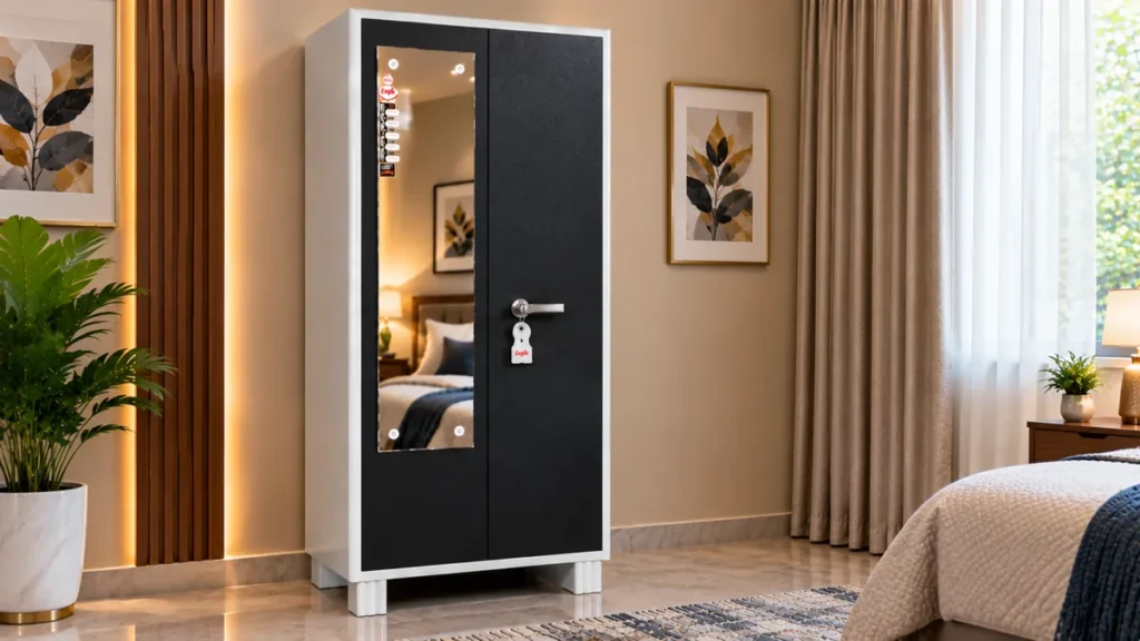 Modern charcoal metal cupboard by Tuba Furniture, Pune