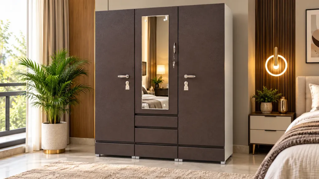 Charcoal metal cupboard, two door by Tuba Furniture, Pune