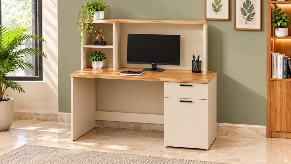Sage green cabin table by Tuba Furniture, Pune