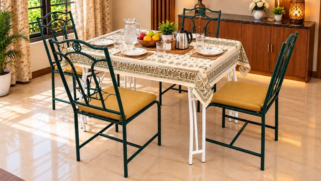 Wooden dining table set by Tuba Furniture, Pune
